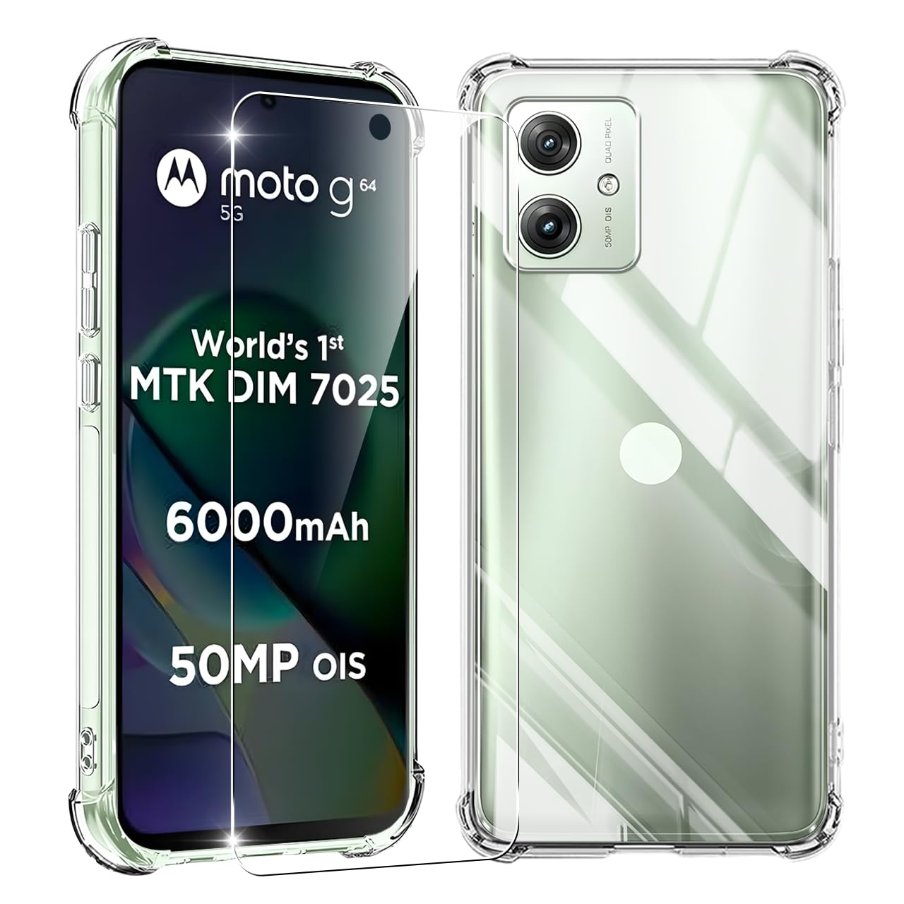 Motorola moto g64 5G 本体 ケース・保護フィルム付 Amazon.co.jp: 対応 Moto G64 5G ケース クリア 黄変防止 + Moto G64